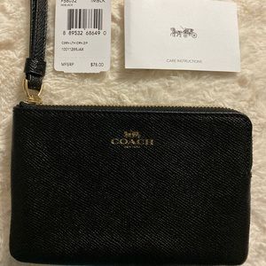 Authentic Coach Corner Zip Wristlet